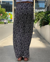 Floral A-Line Skirt With Belt