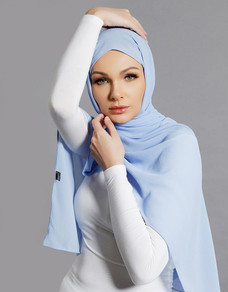 Chiffon Shawl - Baby Blue