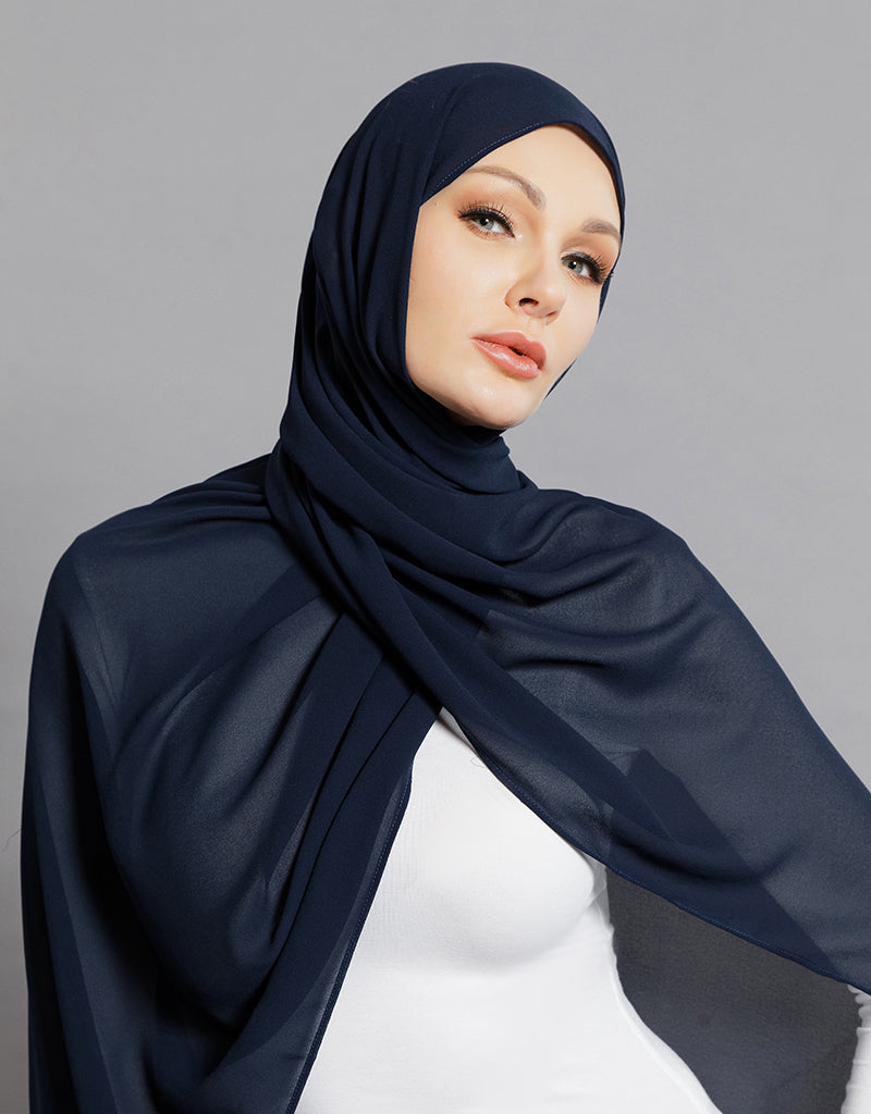 Chiffon Shawl - Dark Navy