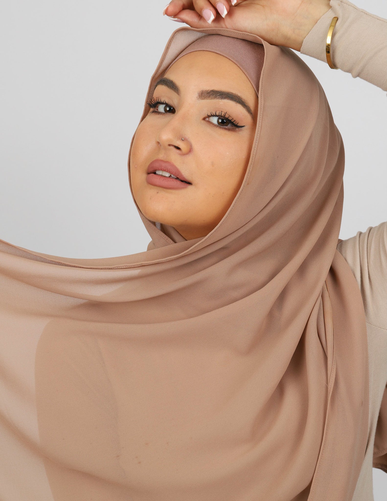 nude brown shawl