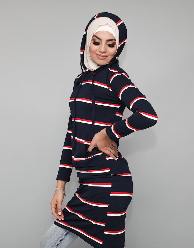T00032-Stripe-Hooded-Dress