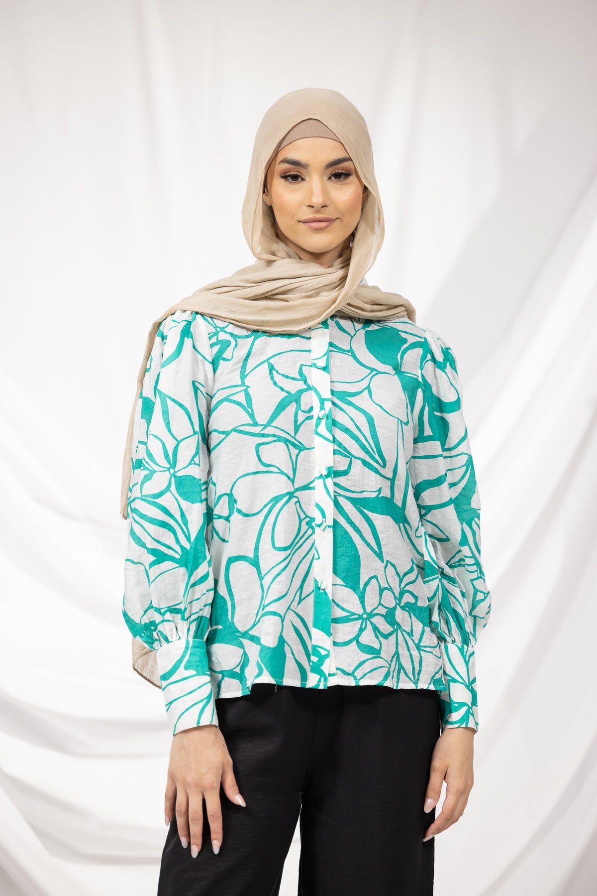 Blouses for Women - Cassia Floral Puff Sleeve Blouse |Australia Modest ...