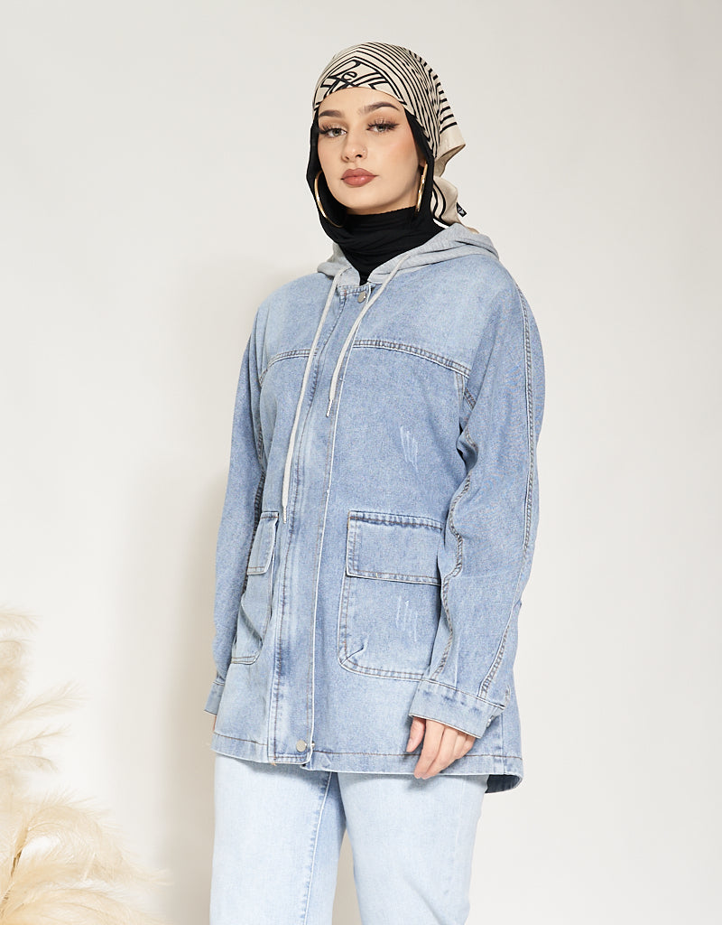 Hooded Denim Jacket Hooded Long Sleeves Jacket | Modelle