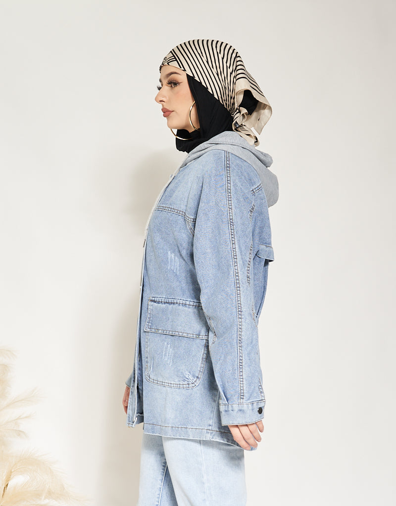 Hooded Denim Jacket Hooded Long Sleeves Jacket | Modelle