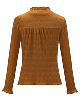 Pleated High Neck Blouse