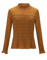 Pleated High Neck Blouse