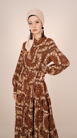 WS7225-1BrownPrint-dress-abaya